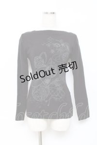 Ozz On / 手毬ptニットトップス  黒 Y-25-10-28-081-OO-TO-SZ-ZY