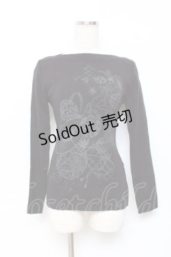 画像1: Ozz On / 手毬ptニットトップス  黒 Y-25-10-28-081-OO-TO-SZ-ZY