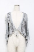 Rozen Kavalier / 肩出しメッシュチュールシュラグボレロ  グレー Y-25-10-28-082-OO-TO-SZ-ZY