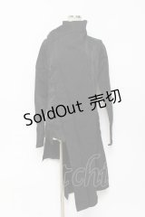 Ozz conte / ドレープアシメシャツ  黒 Y-25-10-28-083-OO-TO-SZ-ZY