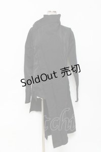 Ozz conte / ドレープアシメシャツ  黒 Y-25-10-28-083-OO-TO-SZ-ZY