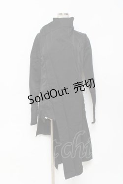 画像1: Ozz conte / ドレープアシメシャツ  黒 Y-25-10-28-083-OO-TO-SZ-ZY