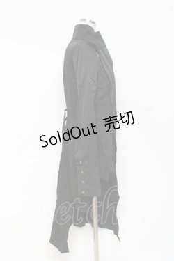 画像4: Ozz conte / ドレープアシメシャツ  黒 Y-25-10-28-083-OO-TO-SZ-ZY