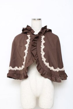 画像1: axes femme kawaii / 童話の小公女ケープ M 茶 Y-25-10-28-084-AX-JA-SZ-ZY