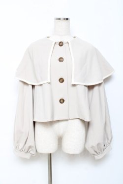 画像1: HONEY SALON / ボリュームスリーブビッグカラージャケット F アイボリー Y-25-10-28-091-EL-JA-SZ-ZY