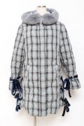 axes femme POETIQUE / レースアップエコダウンコート M ブルーグレー Y-25-10-28-098-AX-CO-SZ-ZY