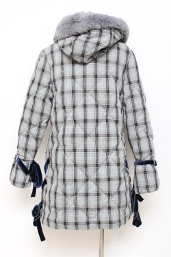 画像2: axes femme POETIQUE / レースアップエコダウンコート M ブルーグレー Y-25-10-28-098-AX-CO-SZ-ZY