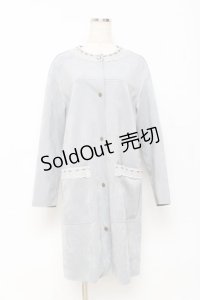 axes femme / ノーカラーロングコート M サックス Y-25-10-28-099-AX-JA-SZ-ZY