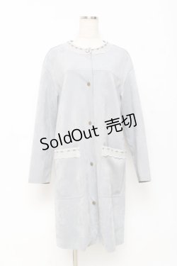 画像1: axes femme / ノーカラーロングコート M サックス Y-25-10-28-099-AX-JA-SZ-ZY