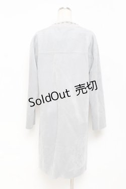 画像2: axes femme / ノーカラーロングコート M サックス Y-25-10-28-099-AX-JA-SZ-ZY