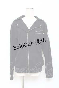 画像1: LISTEN FLAVOR / ユニコーンハートライダースジャケット  黒 Y-25-10-28-109-PU-JA-SZ-ZY