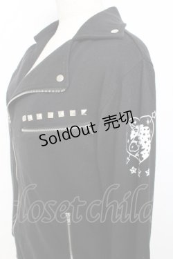 画像3: LISTEN FLAVOR / ユニコーンハートライダースジャケット  黒 Y-25-10-28-109-PU-JA-SZ-ZY