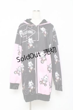 画像1: NieR Clothing / BICYCLE ZIP PARKA パーカー F 黒×ピンク Y-25-10-28-110-PU-TO-SZ-ZY