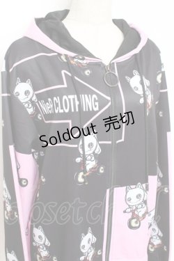 画像3: NieR Clothing / BICYCLE ZIP PARKA パーカー F 黒×ピンク Y-25-10-28-110-PU-TO-SZ-ZY