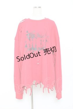 画像1: NieR CLOTHING / ダメージ加工トレーナー  赤 Y-25-10-28-111-PU-TO-SZ-ZI