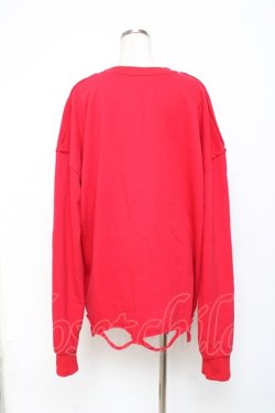 画像2: NieR Clothing / ダメージ加工トレーナー  赤 Y-25-10-28-111-PU-TO-SZ-ZY