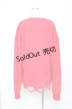 画像2: NieR CLOTHING / ダメージ加工トレーナー  赤 Y-25-10-28-111-PU-TO-SZ-ZI