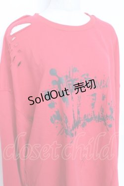 画像3: NieR CLOTHING / ダメージ加工トレーナー  赤 Y-25-10-28-111-PU-TO-SZ-ZI