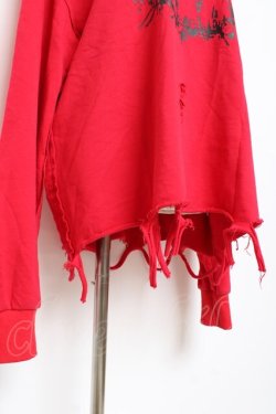 画像4: NieR Clothing / ダメージ加工トレーナー  赤 Y-25-10-28-111-PU-TO-SZ-ZY