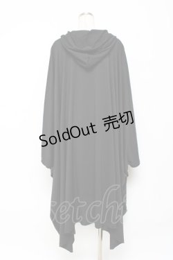 画像2: Drug Honey / クリスタル線画x写実的臓器ドレープポンチョワンピース  黒 Y-25-10-28-112-PU-OP-SZ-ZY