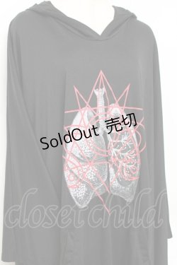 画像3: Drug Honey / クリスタル線画x写実的臓器ドレープポンチョワンピース  黒 Y-25-10-28-112-PU-OP-SZ-ZY