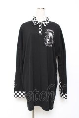 LISTEN FLAVOR / 天から堕ちたユニコーン 襟付きカットソー F 黒 Y-25-10-28-114-PU-TO-SZ-ZY