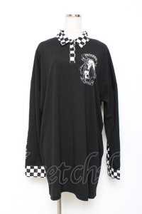 LISTEN FLAVOR / 天から堕ちたユニコーン 襟付きカットソー F 黒 Y-25-10-28-114-PU-TO-SZ-ZY