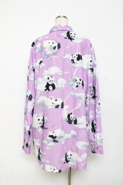 画像2: Jamieエーエヌケー / パンダ柄BIGシャツ F ラベンダー Y-25-10-28-115-LO-OP-SZ-ZY