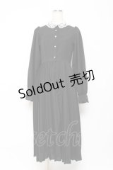 m petit by misako / AM*レースエリプリーツワンピース M 中黒 Y-25-10-28-121-LO-OP-SZ-ZY