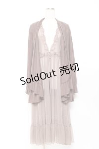 axes femme / ジレレイヤード風ロングカーデ M 茶 Y-25-10-28-122-AX-TO-SZ-ZY