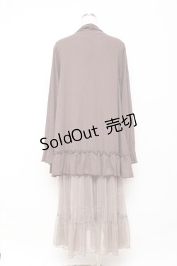 画像2: axes femme / ジレレイヤード風ロングカーデ M 茶 Y-25-10-28-122-AX-TO-SZ-ZY