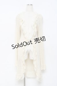 axes femme / 透かしニットロングカーディガン M 生成り Y-25-10-28-123-AX-TO-SZ-ZY