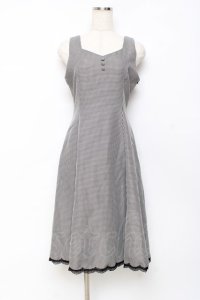 axes femme / 編み上げ千鳥格子ジャンスカ F 黒 Y-25-10-28-124-AX-OP-SZ-ZI