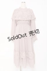 axes femme / レースケープティアードワンピース M モカ Y-25-10-28-125-AX-OP-SZ-ZI