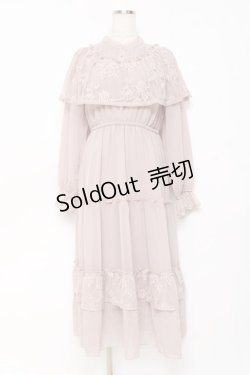 画像1: axes femme / レースケープティアードワンピース M モカ Y-25-10-28-125-AX-OP-SZ-ZI