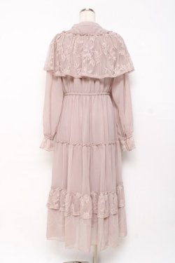 画像2: axes femme / レースケープティアードワンピース M モカ Y-25-10-28-125-AX-OP-SZ-ZY