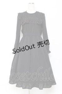 axes femme kawaii / レースブロッキングロングワンピース M 黒 Y-25-10-28-127-AX-BL-SZ-ZY