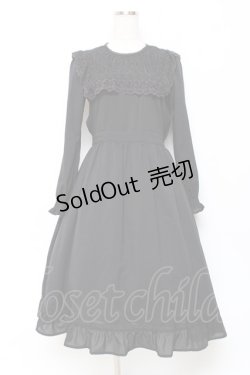 画像1: axes femme kawaii / レースブロッキングロングワンピース M 黒 Y-25-10-28-127-AX-BL-SZ-ZY