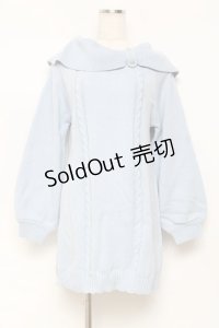 axes femme / リボン襟ニットミニワンピ F サックス Y-25-10-28-130-AX-OP-SZ-ZY