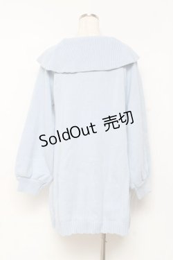 画像2: axes femme / リボン襟ニットミニワンピ F サックス Y-25-10-28-130-AX-OP-SZ-ZY