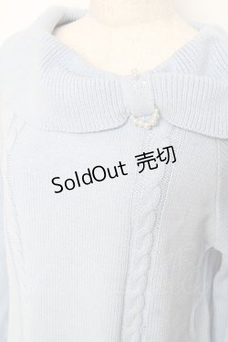 画像3: axes femme / リボン襟ニットミニワンピ F サックス Y-25-10-28-130-AX-OP-SZ-ZY