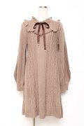 axes femme / ヨーク切替ニットワンピ F モカ Y-25-10-28-131-AX-OP-SZ-ZY