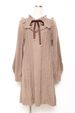 画像1: axes femme / ヨーク切替ニットワンピ F モカ Y-25-10-28-131-AX-OP-SZ-ZY