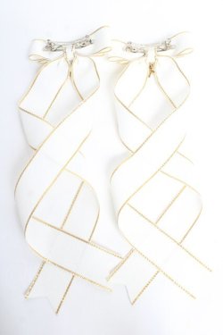 画像2: LOTUS ribbon / ツインテールリボンバレッタ  白 Y-25-10-28-017-EL-ZA-SZ-ZY