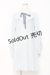 axes femme / ヨーク切替ニットワンピ F サックス Y-25-10-28-132-AX-OP-SZ-ZY