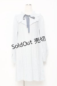 axes femme / ヨーク切替ニットワンピ F サックス Y-25-10-28-132-AX-OP-SZ-ZY