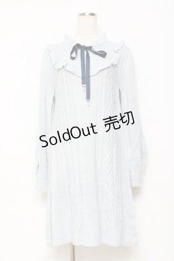 画像1: axes femme / ヨーク切替ニットワンピ F サックス Y-25-10-28-132-AX-OP-SZ-ZY