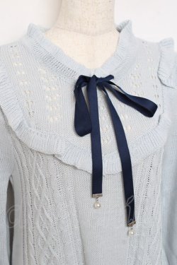 画像3: axes femme / ヨーク切替ニットワンピ F サックス Y-25-10-28-132-AX-OP-SZ-ZY