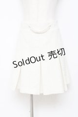 DearMyLoveRose / パールチェーンツイードプリーツスカート 3L アイボリー Y-25-10-28-137-EL-SK-SZ-ZY