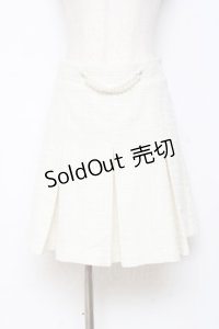 DearMyLoveRose / パールチェーンツイードプリーツスカート 3L アイボリー Y-25-10-28-137-EL-SK-SZ-ZY